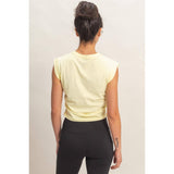 Ruched Waist Sleeveless Cotton Top
