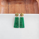 Mia Mini Earrings - Green Glitter // Jewelry, Earrings, Game Day, Christmas