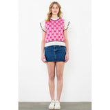 Flutter Sleeve Bow Knit Top