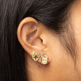 Frida Earrings - Gold Artsy Studs - Museum Gift Shop