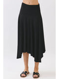 Solid Handkerchief Hemline Skirt