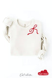 RIBBON BOW PUFF NECKLINE  Graphic Sweatshirt