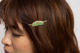 Pickle Guy Hairpin - 18k Gold Cloisonné Enamel Jewelry