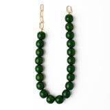 Iris Large Resin Bead Necklace Green Wholesale