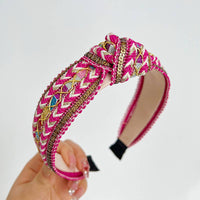 Western Boho Embellished Woven Knot Headband