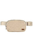 C.C Sherpa Fanny Pack: Light Gray