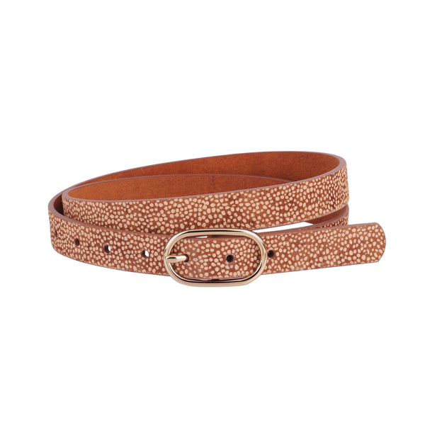 Skinny Spotted Calf Hair Belt