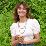 Scrolled & Dotted Kantha Necklace