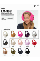 C.C Cable Knit Fur Earmuff Warmer: Light Gray