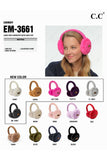 C.C Cable Knit Fur Earmuff Warmer: Light Gray