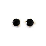 Sterling Silver S925 Post 12mm Round Glass Stud Earrings