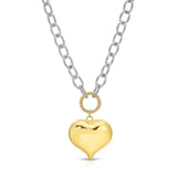 Two-Tone Bubble Heart Statement Necklace