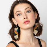 Emilie Angles Beaded Fringe Earrings Rust Wholesale