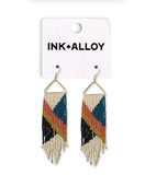 Emilie Angles Beaded Fringe Earrings Rust Wholesale