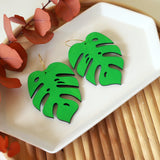 Monstera Hoop Earrings