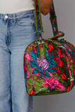 Dk. Green & Multicolored Floral Duffel