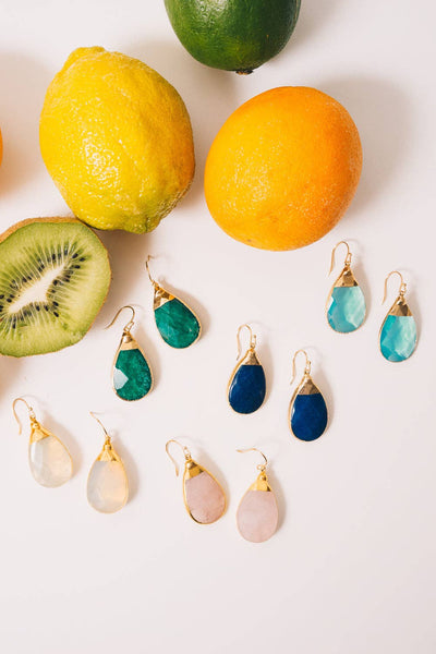 Sarotte Teardrop Earrings | Semi-Precious | 18k Gold Plating