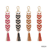 VDay Macrame Heart Tassel Keychain