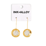 Bobbi Hammered Disc With Clusters Earrings 18k Gold + Silver Wholesale