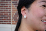 Snowman Studs - White Shimmer // Christmas, Holiday, Jewelry, Earrings