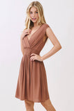 SURPLICE SMOCKED WAIST MINI DRESS - VJD400097