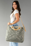 Sage Vintage Inspired Textured Tote