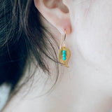 Small leaf earrings with colorful beads