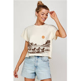 WILD HORSES DESERT  GRAPHIC CROP TOP
