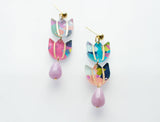Handpainted Colorful Tulip Flower Acrylic Earrings