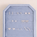 Pavé Flower Studs On Velvet Tag