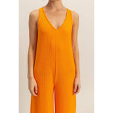 V-Neck Sleeveless Wide Leg Jumpsuit