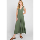 SURPLICE SLEEVELESS WIDE LEG JUMPSUIT - VJU17277