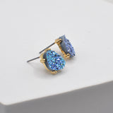Druzy Sparkly Stone Crystals Stud Earrings