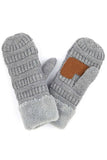 C.C Solid Color Knitted Mitten Gloves