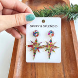 Star of Bethlehem Earrings - Gold Sparkle // Christmas, Holiday