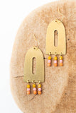 Colorful Brass and Bead Arch Earrings