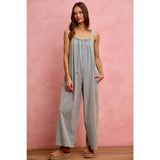 WIDE LEG LIGHTWEIGHT DENIM JUMPSUIT OVERALL