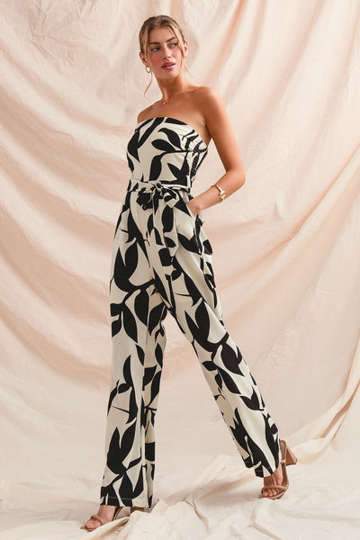 Printed Tube Top Jumpsuit