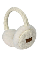 C.C Cable Knit Fur Earmuff Warmer: Light Gray