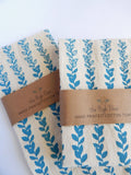 Vine Kitchen Towel, Handprinted Tea Towel