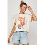 ALL ABOUT THE SPIRITZ  VINTAGE GRAPHIC CROP TOP