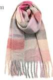 Chunky Oblong Plaid Multi Color Brushed Scarf (18 colors)