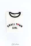 SMALL TOWN GIRL Ringer Graphic Top