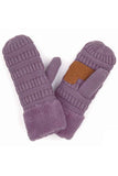 C.C Solid Color Knitted Mitten Gloves