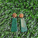 Mia Mini Earrings - Green Glitter // Jewelry, Earrings, Game Day, Christmas