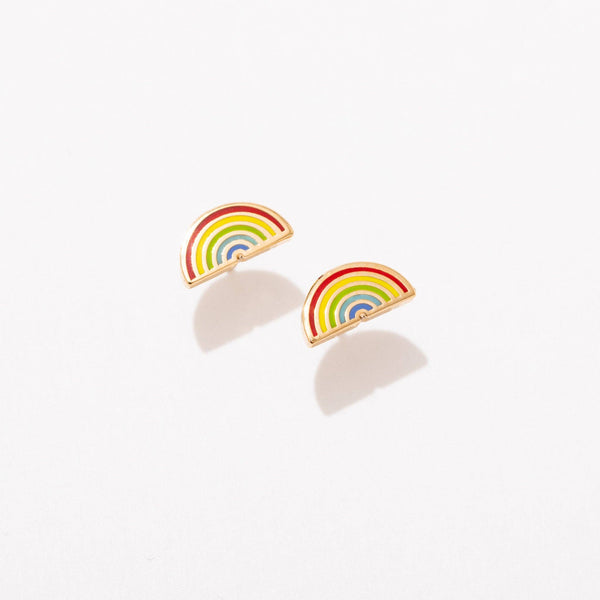 Rainbow Enamel Stud Earrings - 100% Proceeds Donated 🌈