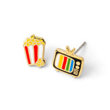 Movie Night Earrings - Gold Cinema Jewelry for Movie Lovers