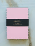 Mini Wave Shaped Notepad | Pink + Evergreen Edge