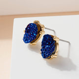Druzy Sparkly Stone Crystals Stud Earrings