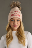 Blush Merry & Bright Knit Pom Hat